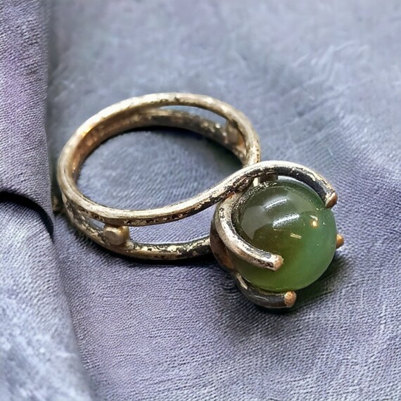 Gemstone ring 835 silver vintage 16.7 mm size. 52… - image 1