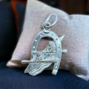 Pendentif collier d'aviron 835 argent 22 x 15 mm vintage rare pendentif rare cadeau femmes hommes exclusif canoë kayak