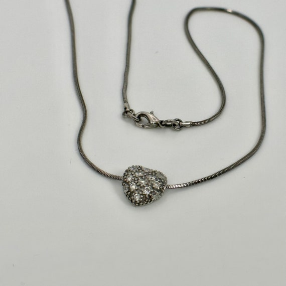 ネックレス・ペンダント VERY VINTAGE SILVER HEART PENDANT NECKLACE Vintage Sterling Silver 925 Italy Heart Pendant Necklace 22