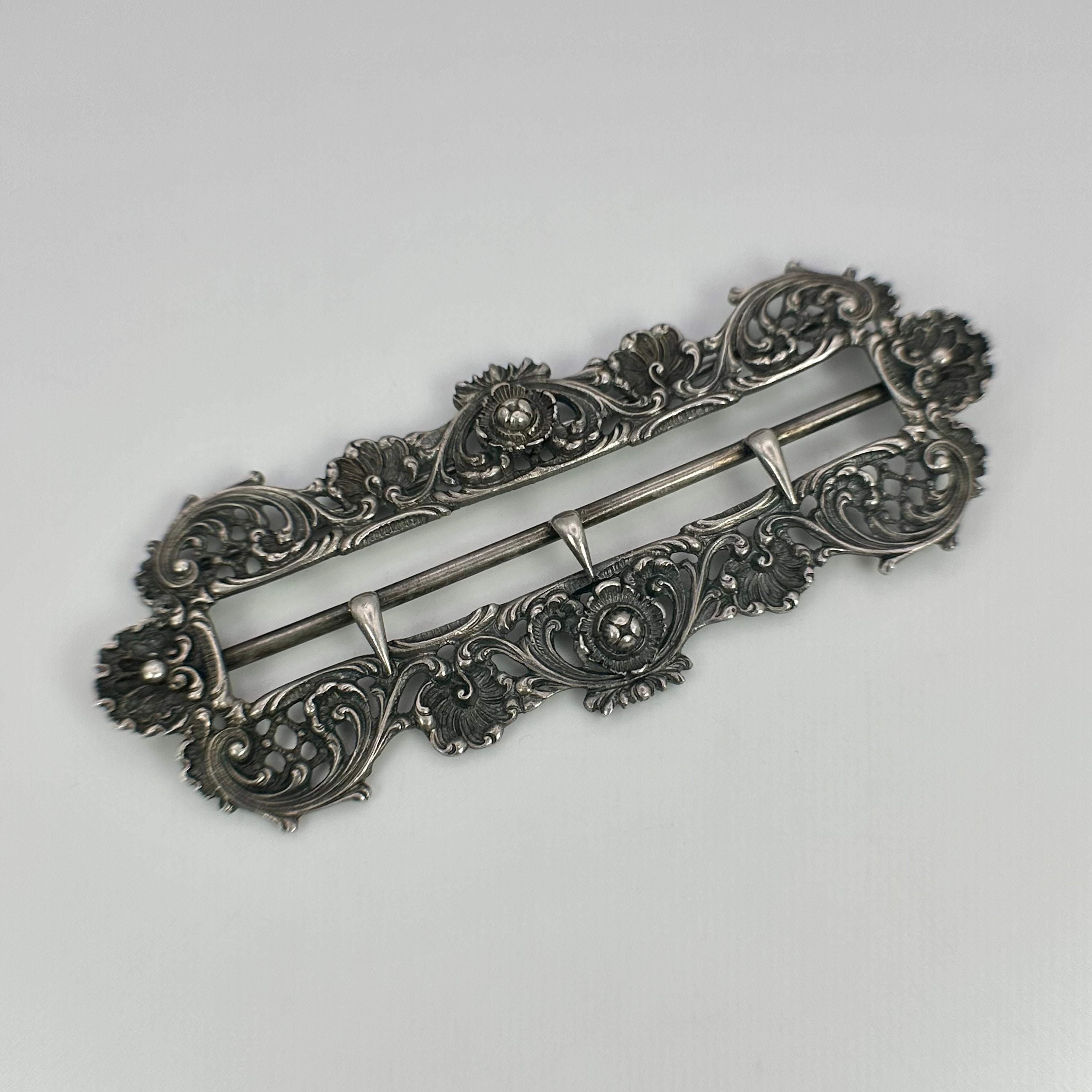 Belt Buckle Real Silver Vintage Art Nouveau Antique Rarity