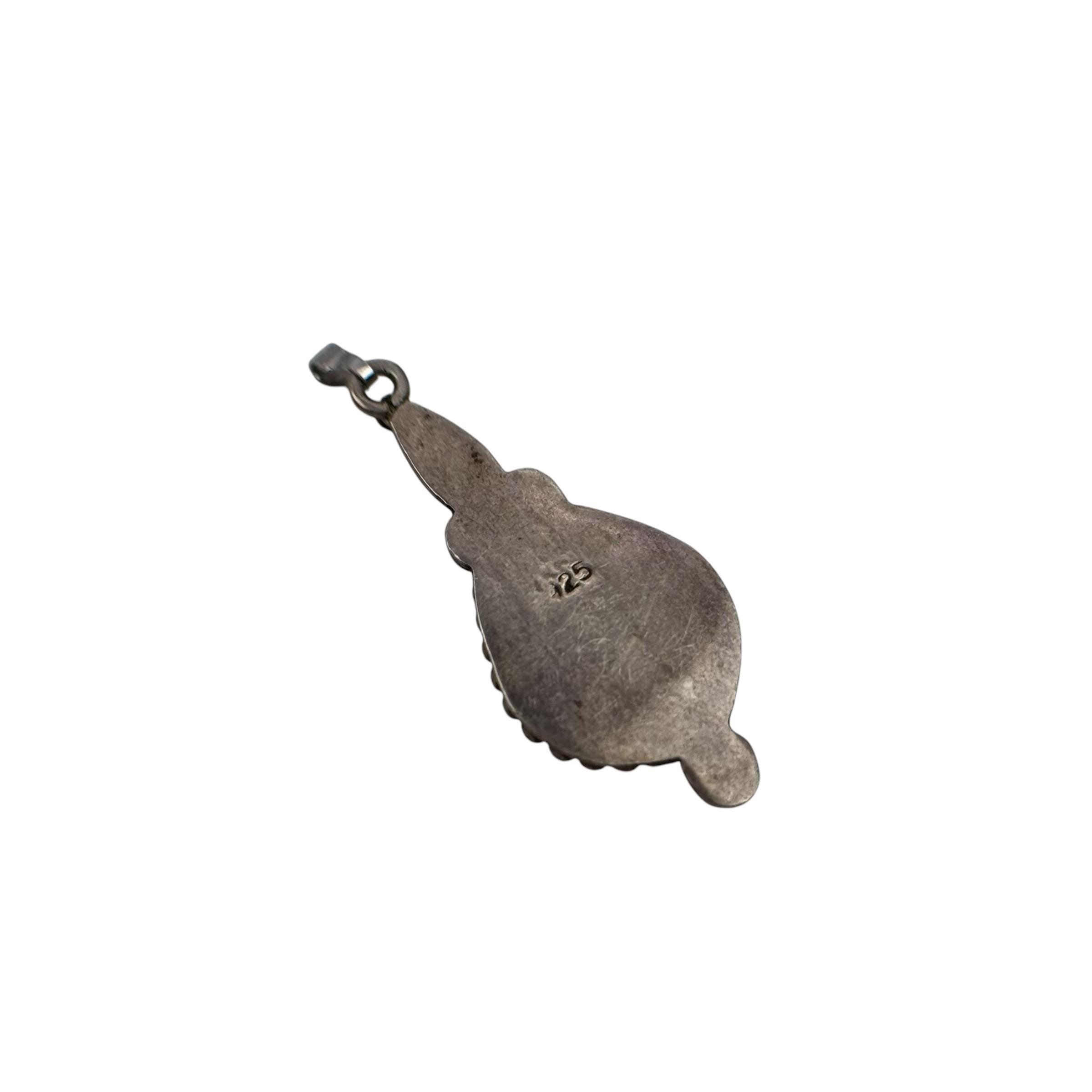 Pendentif Cœur Et Chaine Rétro Argent 925 - Années 1990 - Longueur 44 Cm - Occasion
