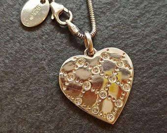 s.Oliver Heart Chain Pendant with Silver Chain 925 Silver with Zirconia with Patina Chain Pendant