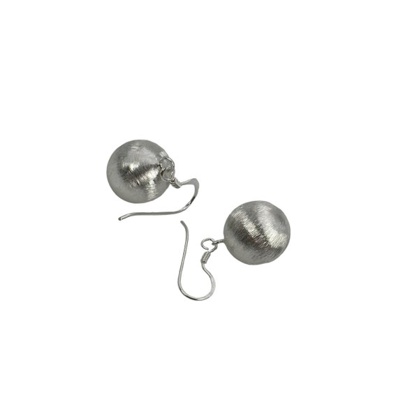 Design hanging earrings 925 silver ball modern gi… - image 8