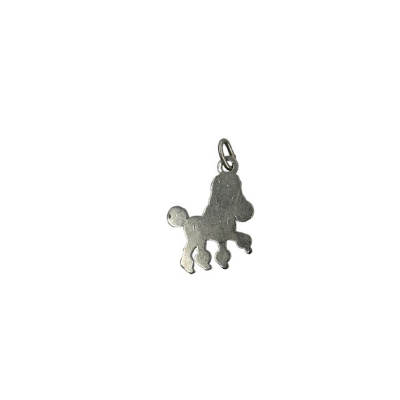 Poodle necklace pendant real silver vintage gift … - image 2