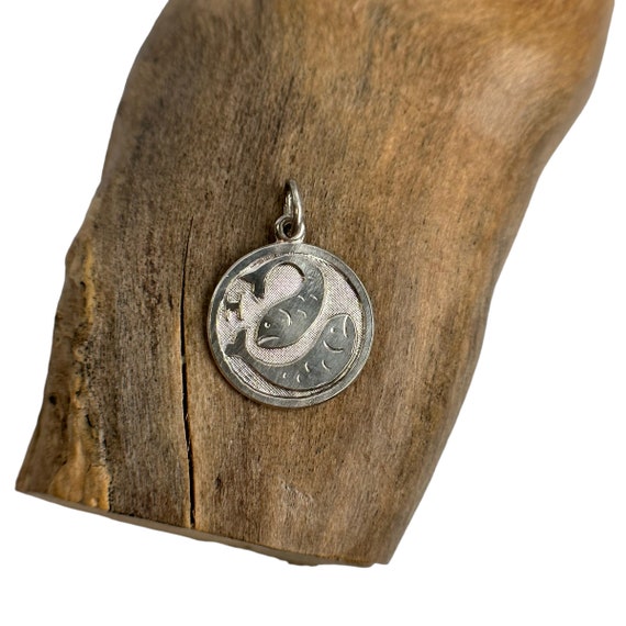 Pisces necklace pendant 925 silver vintage gift p… - image 2