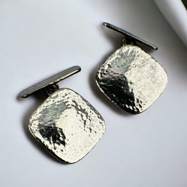 Cufflinks 900 Silver Blouse Button Accessories 70s 80s Vintage Retro Wedding Jewelry Women Men