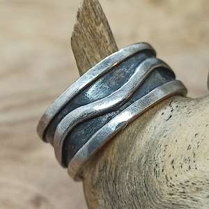 Vintage Ring 925 Silver Patina Size 53 16.9 mm Ladies Silver Ring Gift Rare Noble Exclusive Design Luxury Decorations