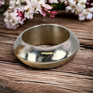 Solid ring vintage 925 silver 19.1 mm size 60 gift silver ring men women used sustainable heavy exclusive retro timeless
