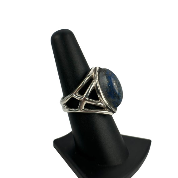 Art Deco Ring 925er Silber 18,1 Gr. 57 Lapislazul… - image 4