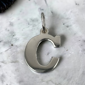 Iniciales C colgante de collar colgante de plata 925 vintage retro llamativo pátina exclusiva letra rara atemporal