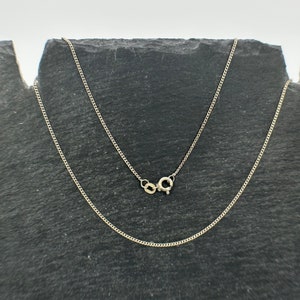 Silver chain 925 silver 41 cm long 1.1 mm wide vintage gift curb chain gift idea retro timeless