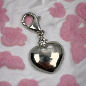 Necklace pendant 925 silver zirconia heart charm vintage gift patina luxury accessories pendant rarity exclusive modern fashion cool