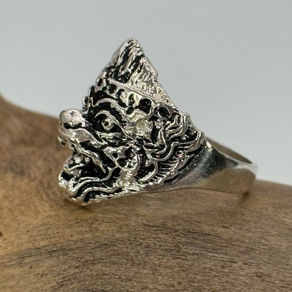 Dragon ring real silver size. 60 19.1 mm patina g… - image 8