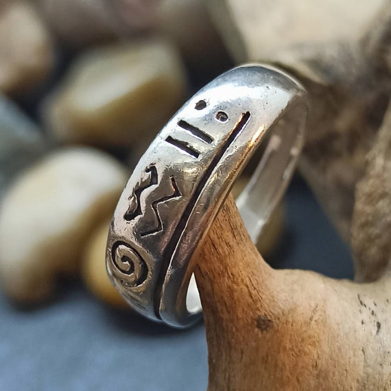 Bague Ancienne Vintage En Argent 925 Avec Brillant - Taille 51 - Occasion
