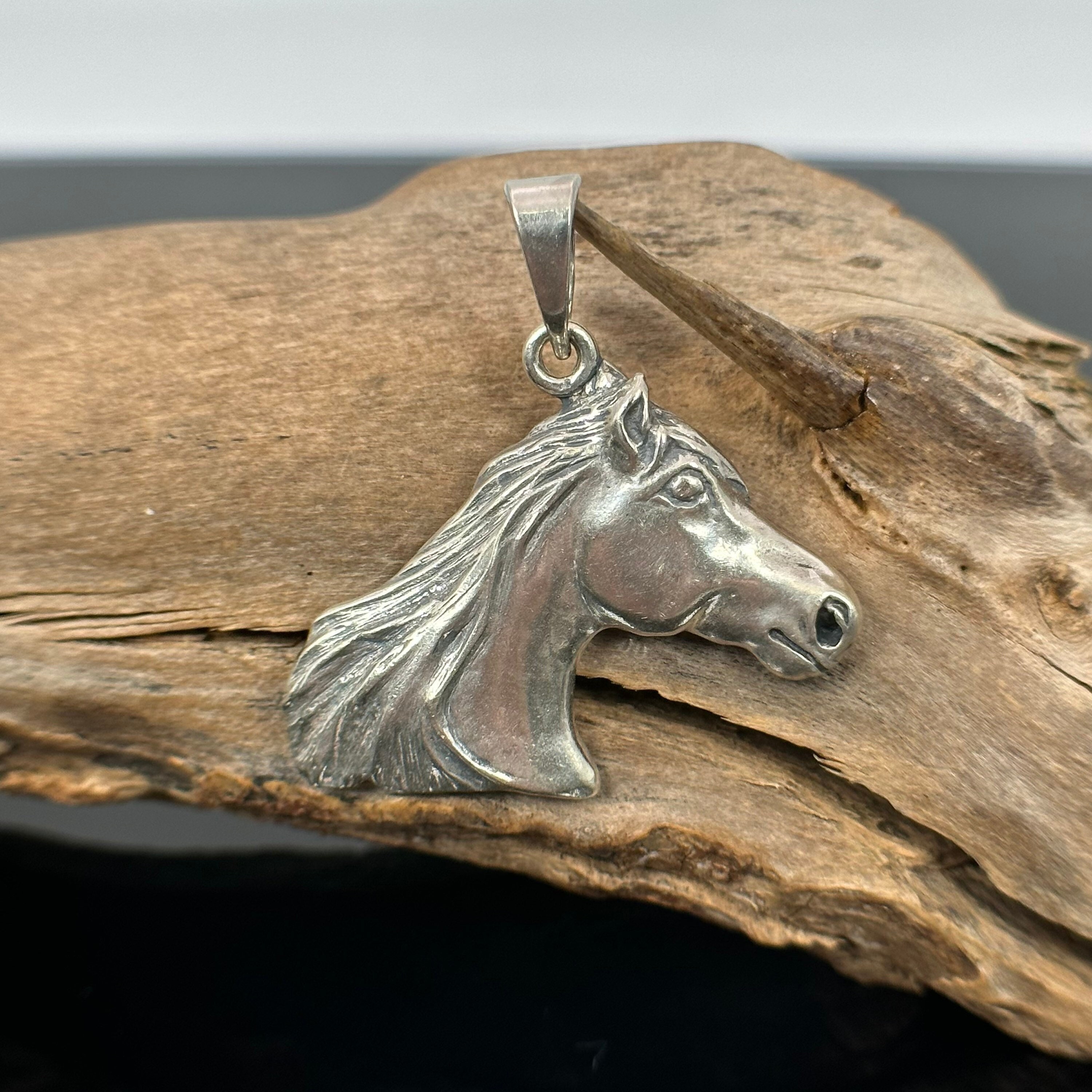 Vinani Ciondolo Cavallo Lucido In Argento 925 Con Catena 45 Cm, Made In Germany, Nichel Free