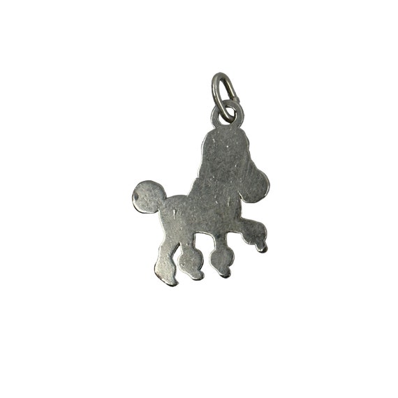 Poodle necklace pendant real silver vintage gift … - image 3