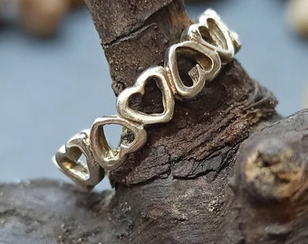 Toe Ring 925 Silver approx. 15 - 16 mm open Ladies Children Silver Ring Gift Heart noble exclusive Vintage Design solid Toe Ring Children's Ring