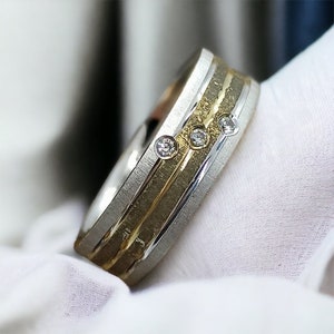 Patina Ring 925 Silver with Zirconia Gemstone Ladies Gift 17.3 mm Size 54 Vintage used silver ring