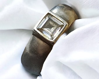 Exklusiver Ring 925er Silber 15,9mm Gr. 50 Vintage Geschenk Damen Zirkonia Silberring edel Eyecatcher Luxus Retro klassisch elegant