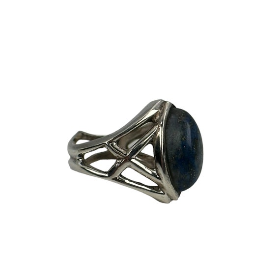 Art Deco Ring 925er Silber 18,1 Gr. 57 Lapislazul… - image 7