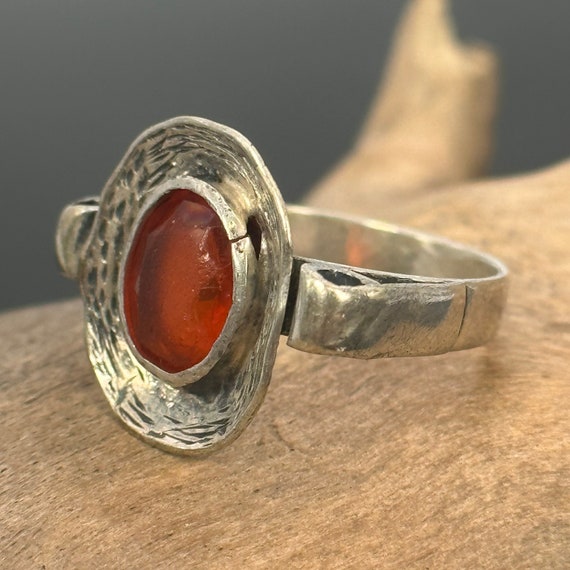 Bague Ancienne En Argent 925 Avec Brillant – Taille 51, Style Vintage – Occasion (état à Vérifier)