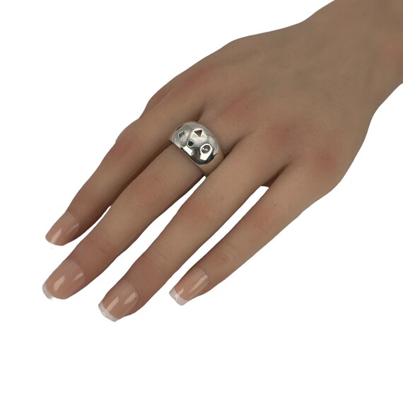 Bunter Ring 925er Silber Vintage Gr. 57 18mm Edel… - image 10