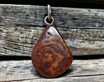 Gemstone pendant real silver 20x 12 mm vintage gift patina very old retro pendant noble old exclusive eye-catcher