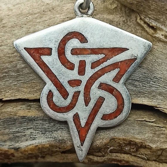 Amulet chain pendant 925 silver 42 x 30 mm Celtic… - image 3