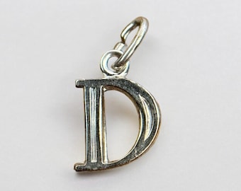 Pendant D real silver letter vintage gift with patina pendant chain pendant initials small exclusive modern timeless