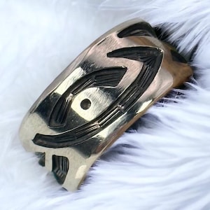 Tribal ring 925 silver 18.2 mm size 57 gift men women patina silver ring classic simple noble stylish retro modern timeless