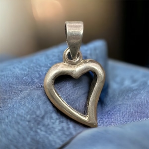 Heart 925 Silver Vintage Gift 22 x 13 mm with Patina Pendant Necklace Pendant Retro Timeless