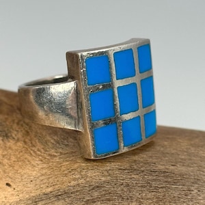 Vintage ring 925 silver 18.8 mm size 59 patina gift ladies exclusive silver ring design retro timeless
