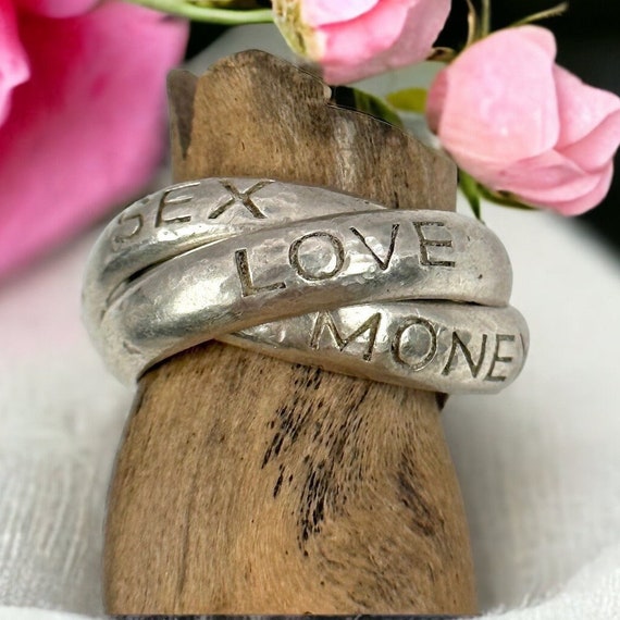 Buy Triple Ring Silver Ring 925 Silver Vintage Gift Patina Approx 