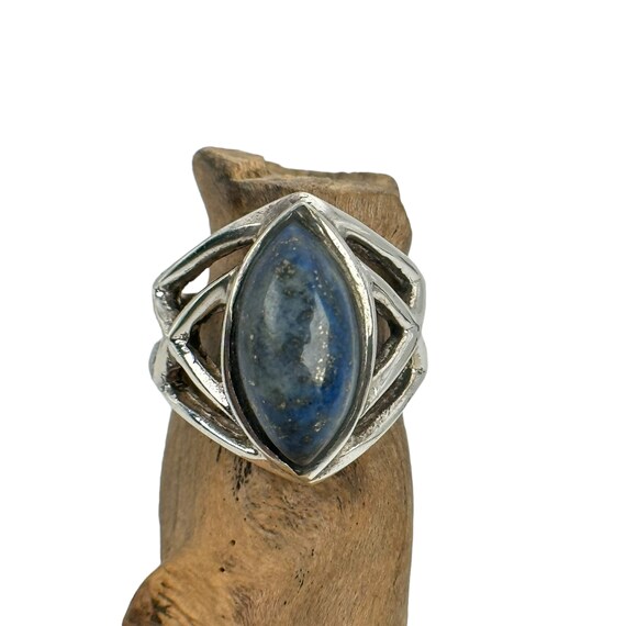 Art Deco Ring 925er Silber 18,1 Gr. 57 Lapislazul… - image 9