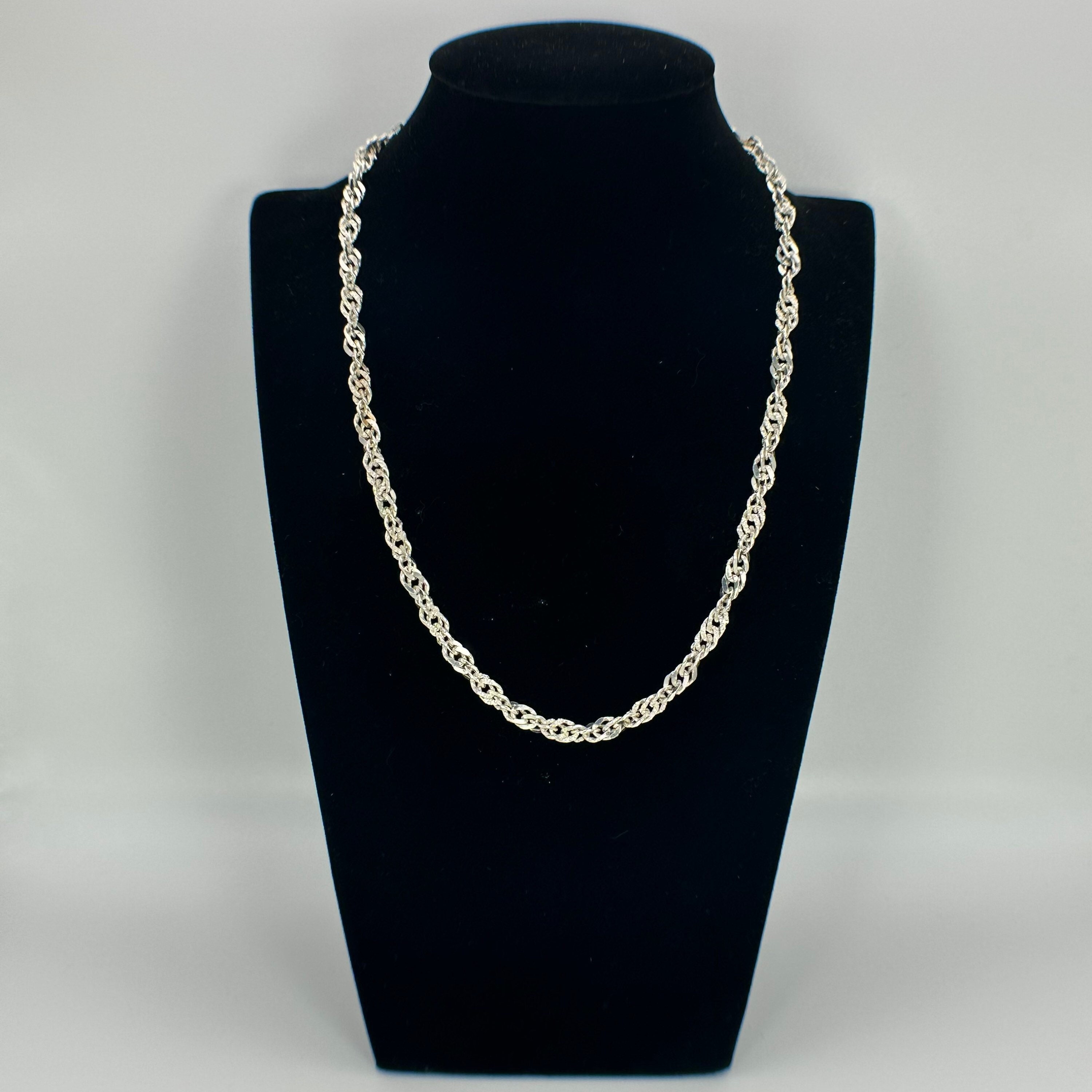 Twisted Chain 45 Cm Long 5 Mm Thick 925 Silver Silver Chain