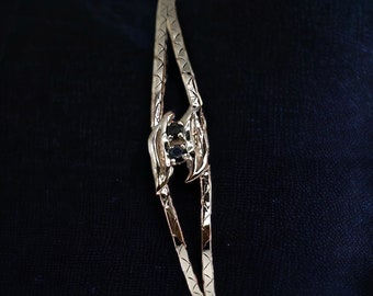 Exclusive bracelet 835 silver 18 cm long approx. 9 mm wide sapphire gemstones noble design gift women vintage modern eye catcher retro