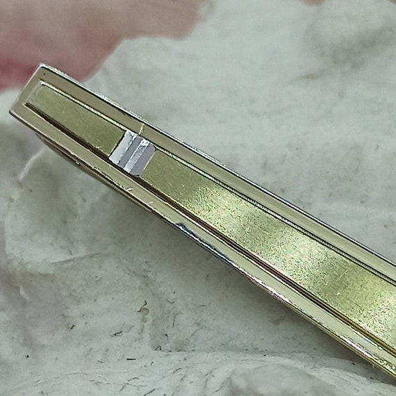 Tie clip 56 mm gold colored 835 silver slightly s… - image 5