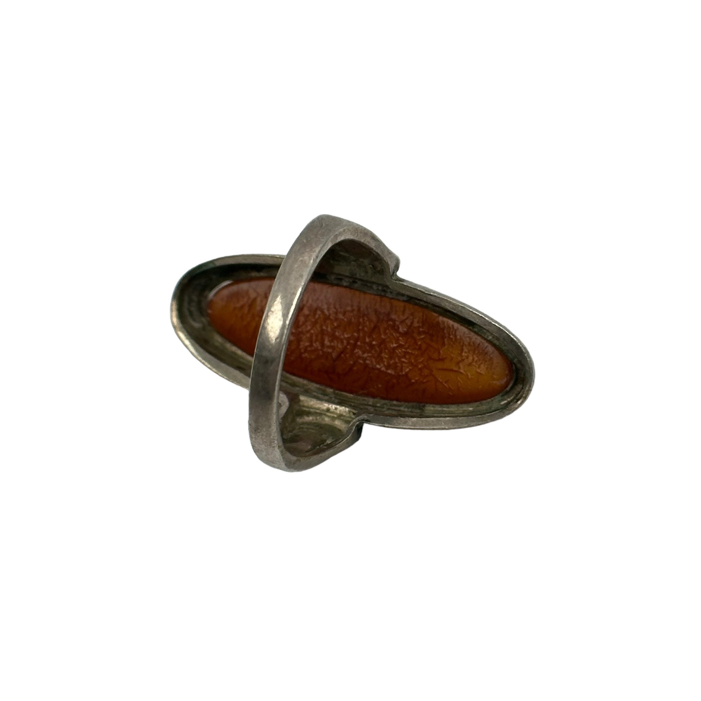 琥珀リングのレディースリング16.5mmサイズです。 52 リアルシルバー