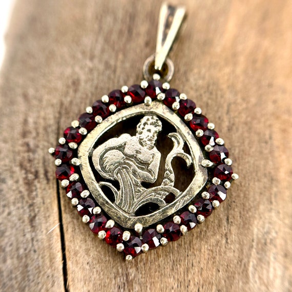 Aquarius necklace pendant real silver zodiac sign… - image 6