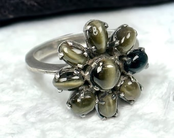 Vintage ring real silver size 56 17.8 mm ladies silver ring gemstones gift noble exclusive patina design old rare eye-catcher