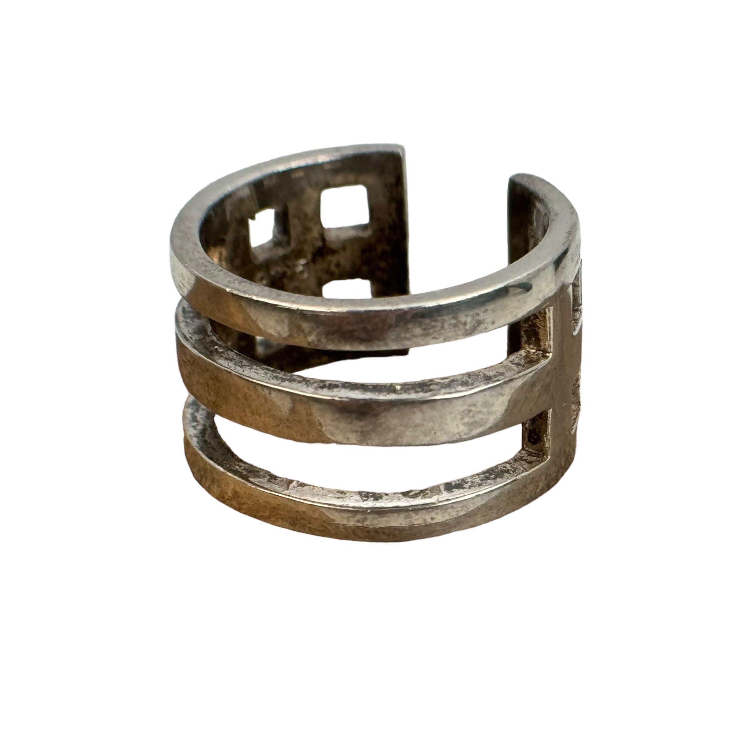 Bague Vintage En Argent 925 - Style Artisan Moderne, Taille 54, Bijou Ancien à Porter