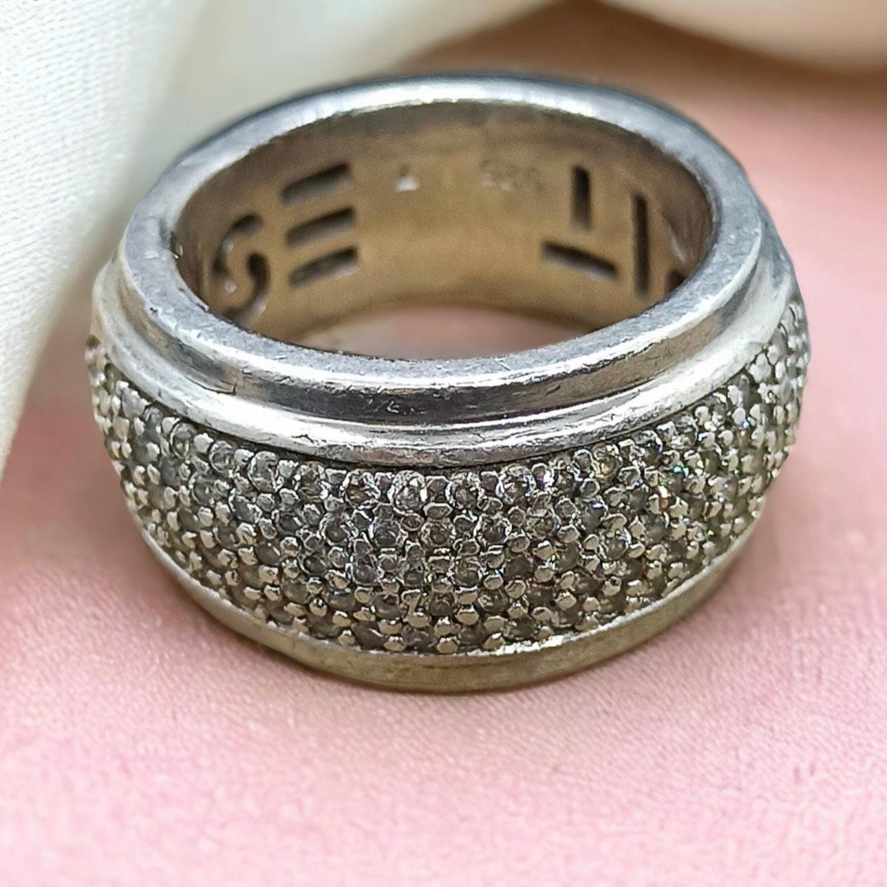 Esprit ring 925 silver vintage 17.4 mm size 54 gift noble silver ring with patina ladies exclusive design eye-catcher