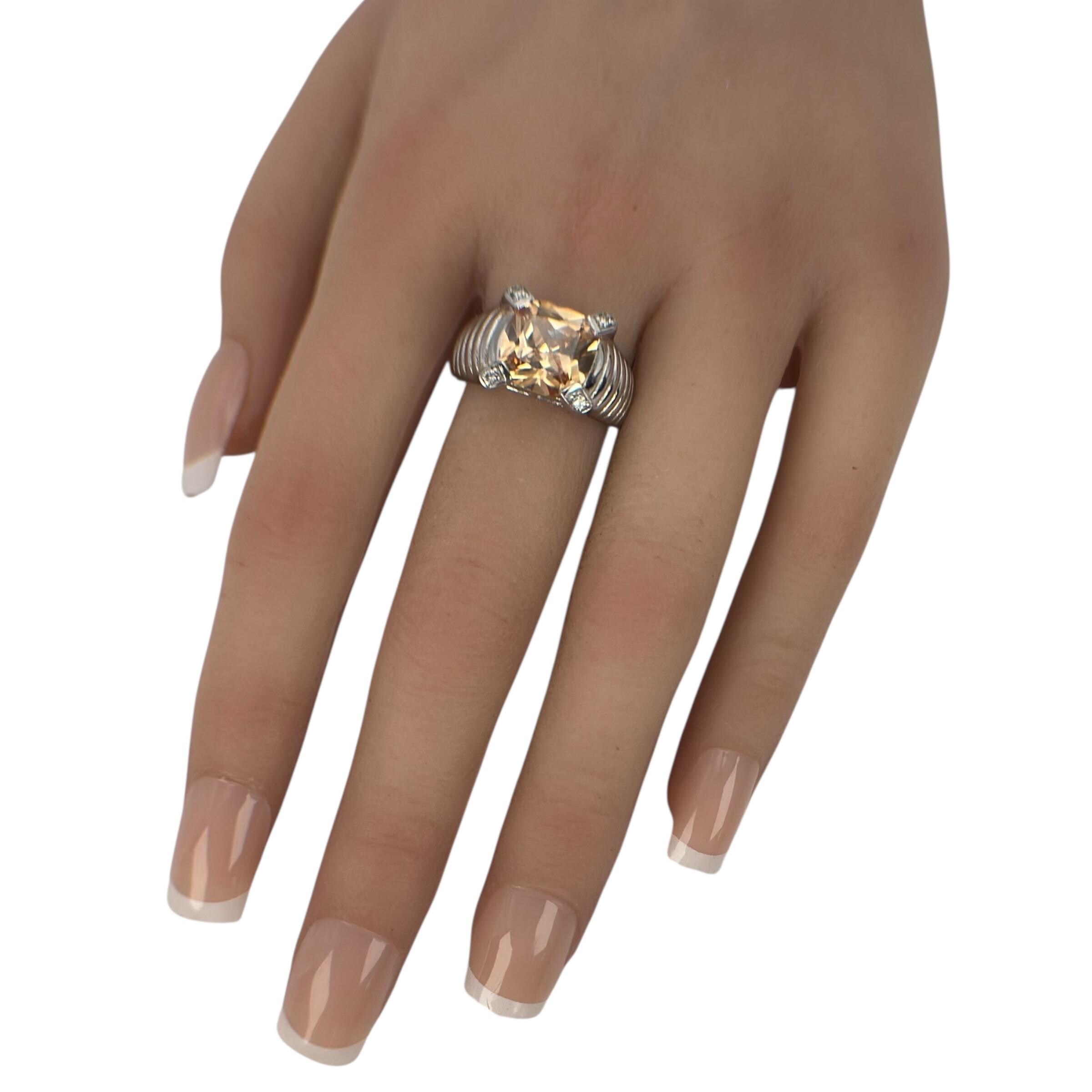 シトリンリング 925 シルバー ヴィンテージ 18.7 mm サイズ 58 ギフト