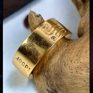 Old Joop ring 925 silver approx. size 52 16.8 mm ladies 24 carat gold plated unique silver ring gift noble rare exclusive vintage design solid