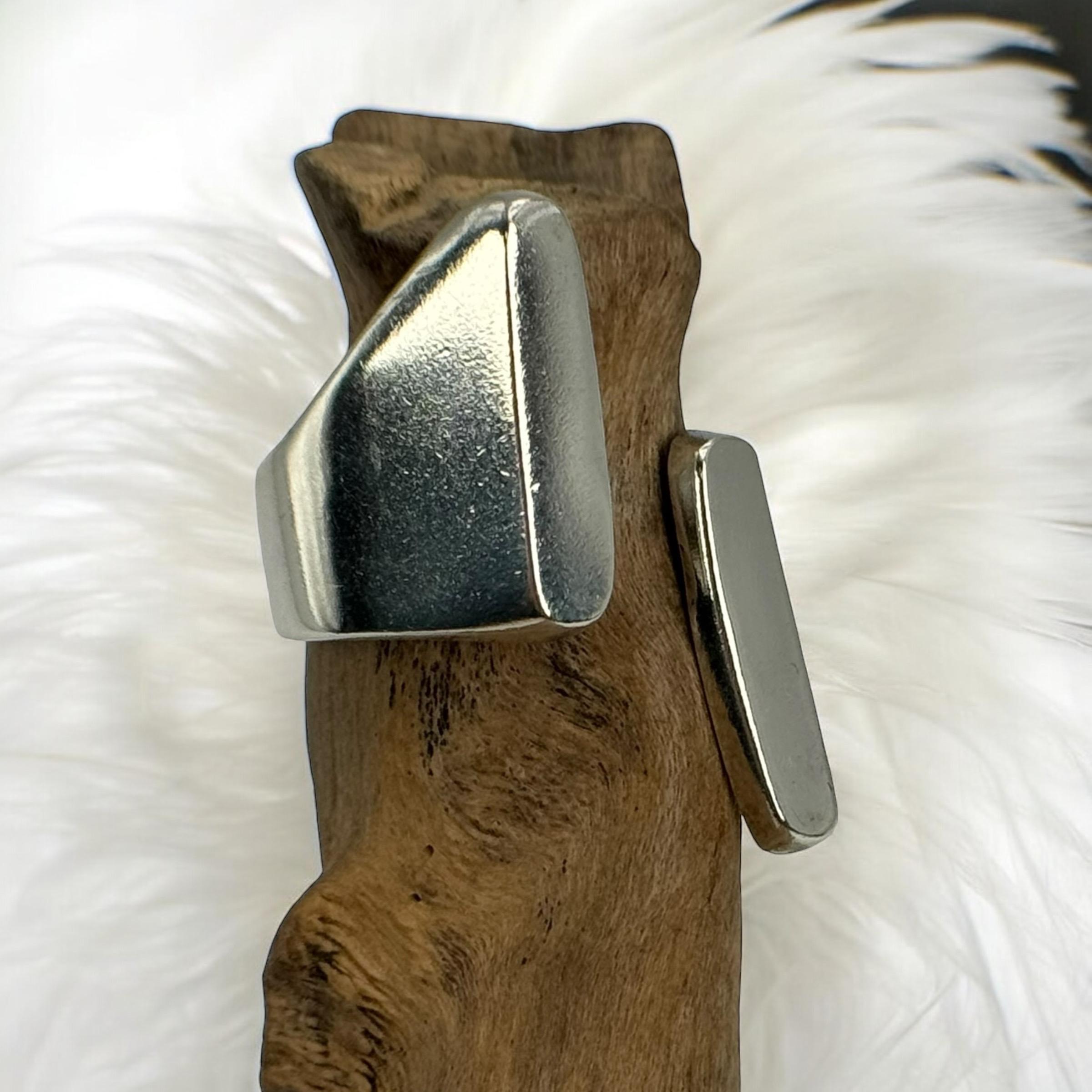 Modern ring real silver vintage size 63 20.2 mm gift silver ring patina ladies exclusive design eye-catcher luxury rarity
