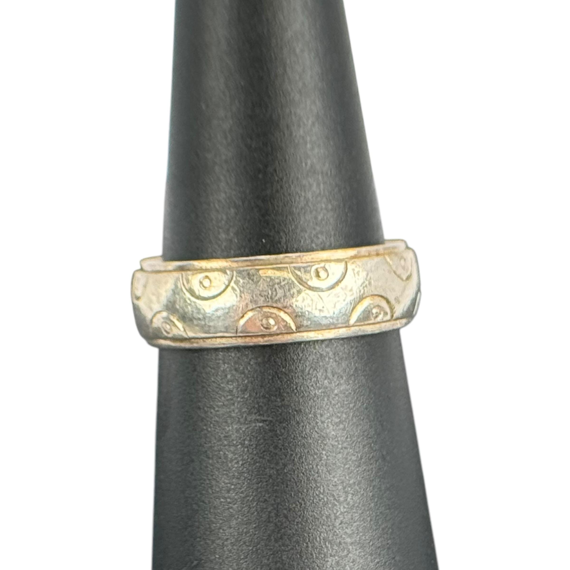 Bague Argent Sterling Vintage Design Moderniste - Taille 53 - Occasion