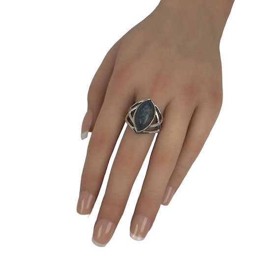 Art Deco Ring 925er Silber 18,1 Gr. 57 Lapislazul… - image 2