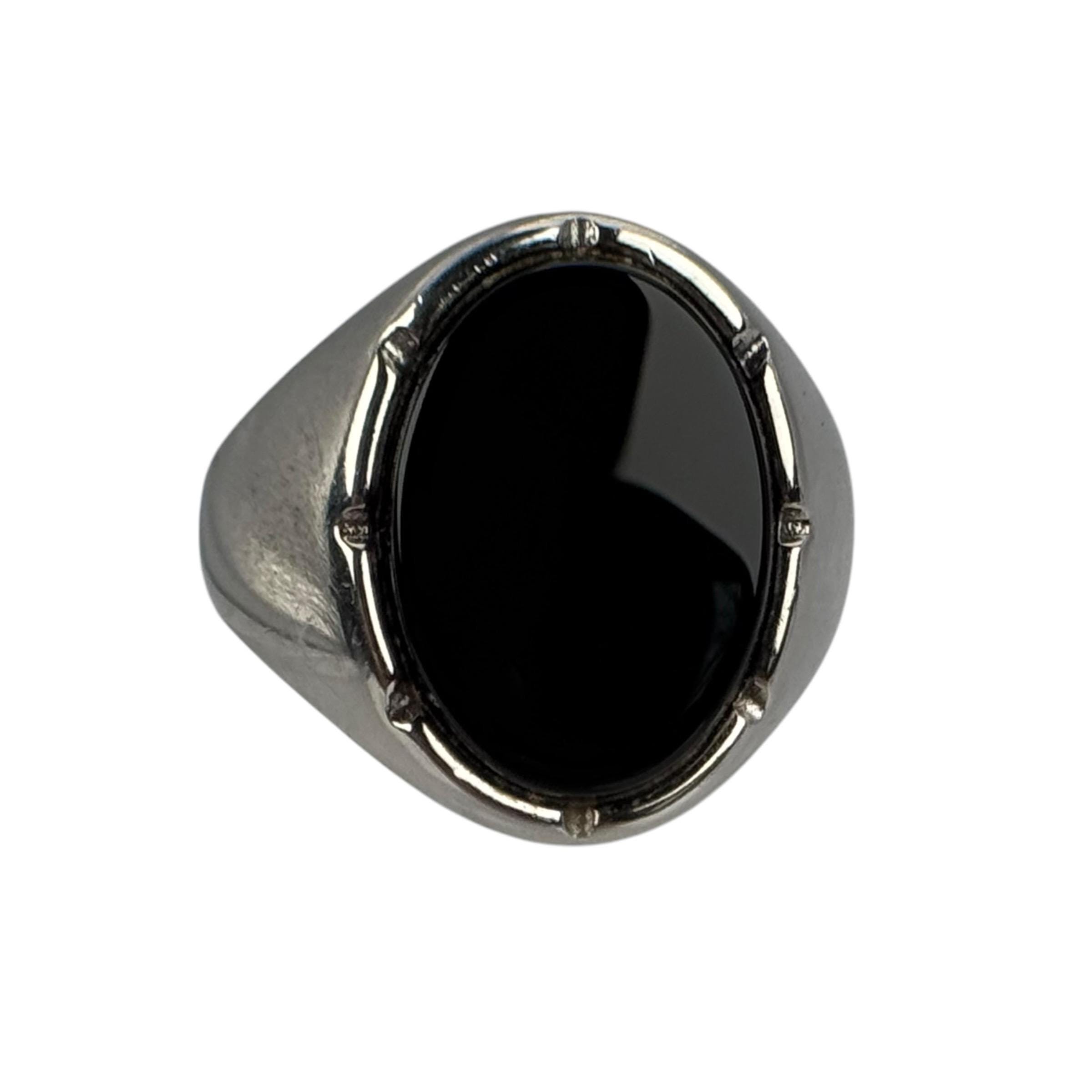 Bague En Argent 925 Avec Onyx - 6.21g, Taille 58, Occasion