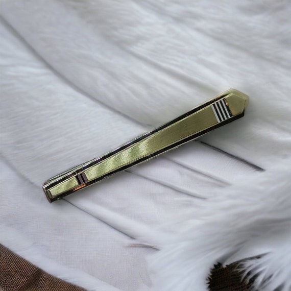 Tie clip 56 mm gold colored 835 silver slightly s… - image 1