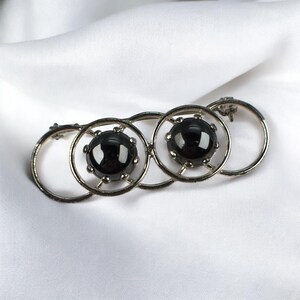 Hematite brooch 925 silver design noble bow ladies gift grandma silver brooch vintage luxury elegant exclusive rare gemstone